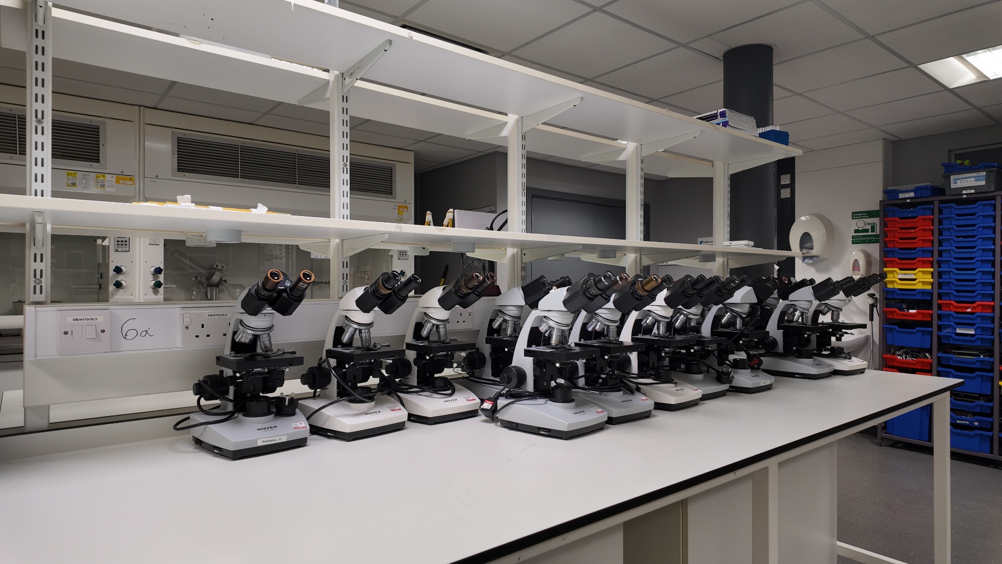 Image of the microscopes that the Liverpool School of Tropical Medicine have donated to Liverpool Life Sciences UTC & The Studio School for students to use