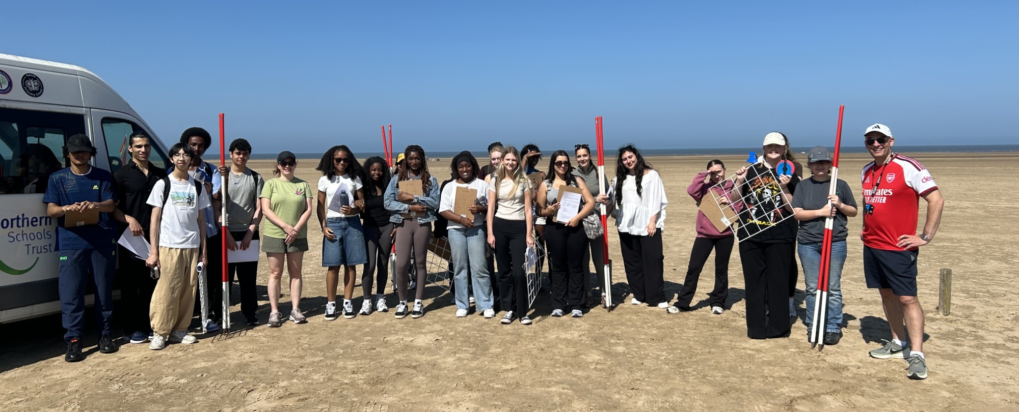 Image of students at Ainsdale Beach