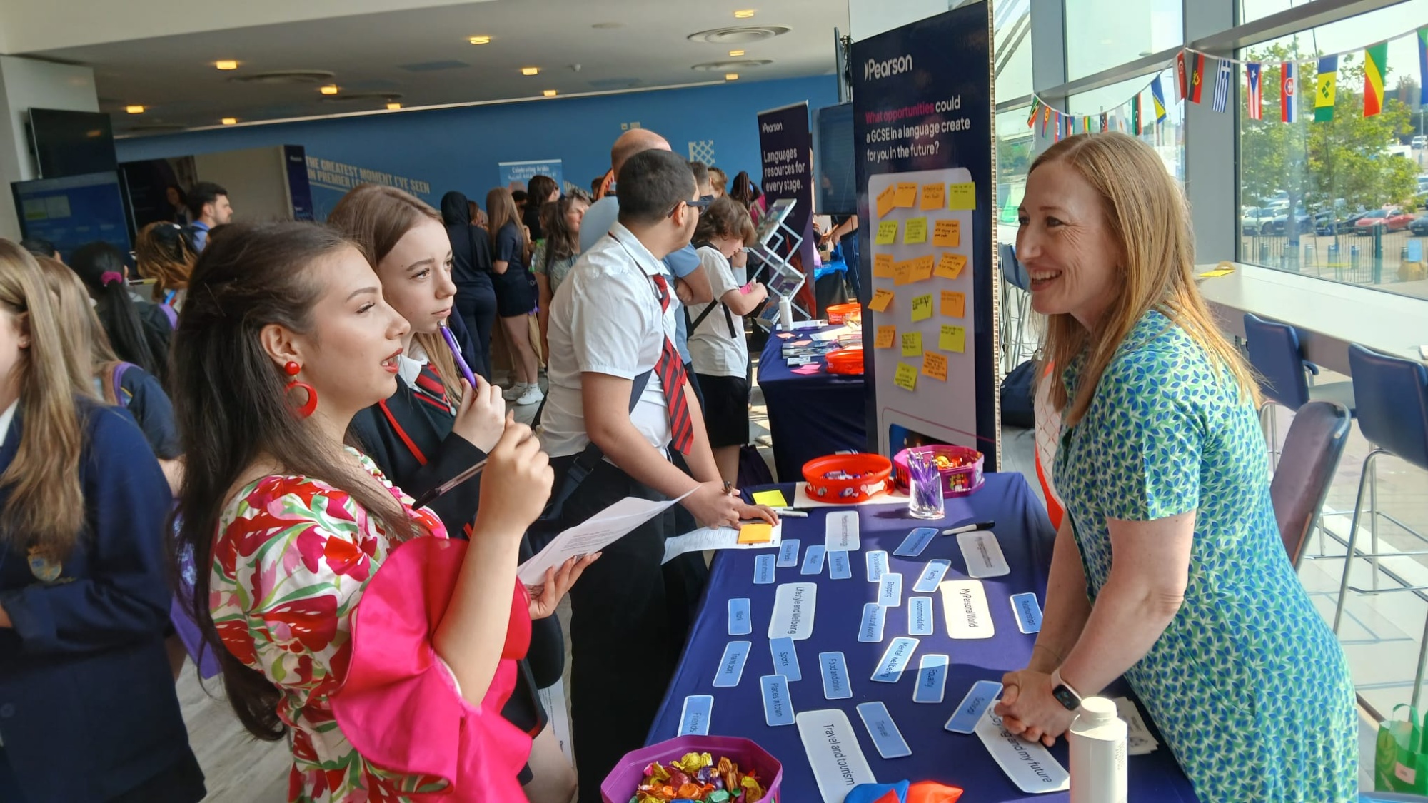 Image of students inside languages conference