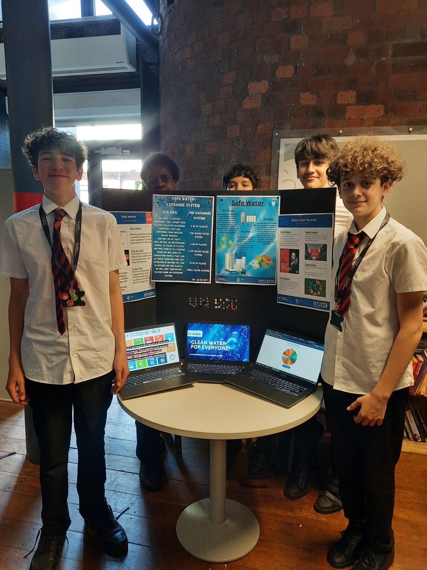 Image of students UN Goals project.